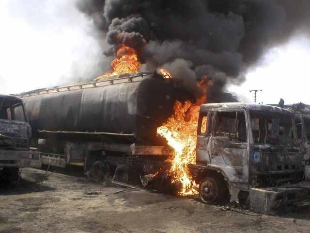 Three Nato oil tankers gutted in Mastung