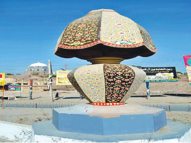 MULTAN: A model of lamp made of camel skin installed at Ghanta Ghar.–APP