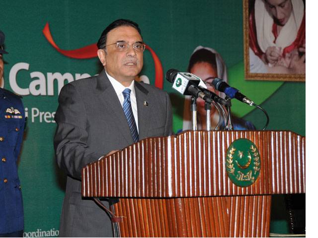 President Zardari reiterates to curb Polio from Pakistan