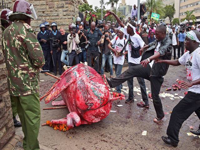 Protest against lawmakers voted themselves hefty salary increases in Kenya