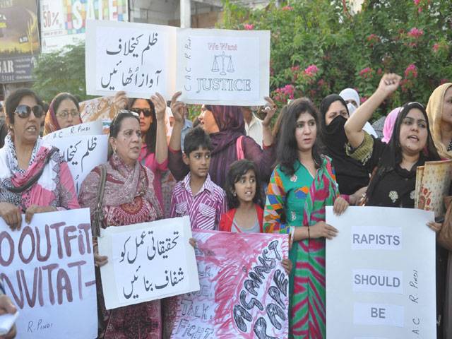 Rights activists holding demonstration on Thursday to condemn sexual assault against women and minor girls.