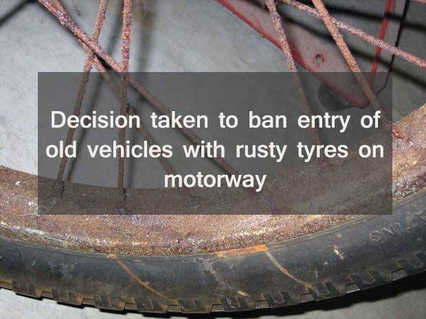 Motorway Authority bans old vehicles