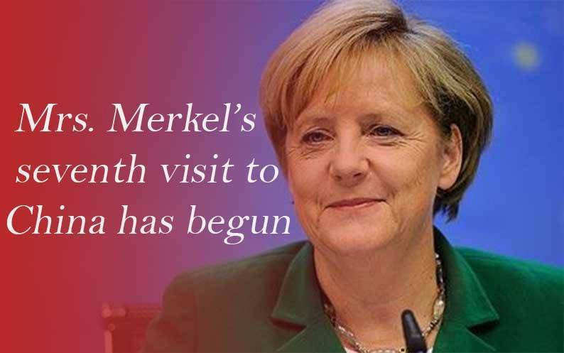 German Chancellor Angela Merkel arrives in China for a short visit