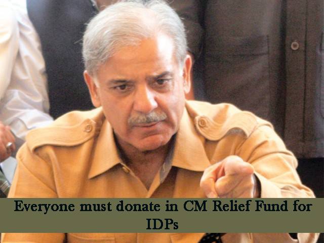 Shahbaz Sharif to raise funds for IDPs