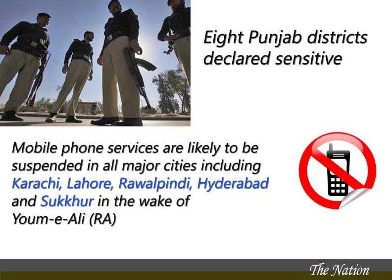 Eight Punjab districts declared sensitive