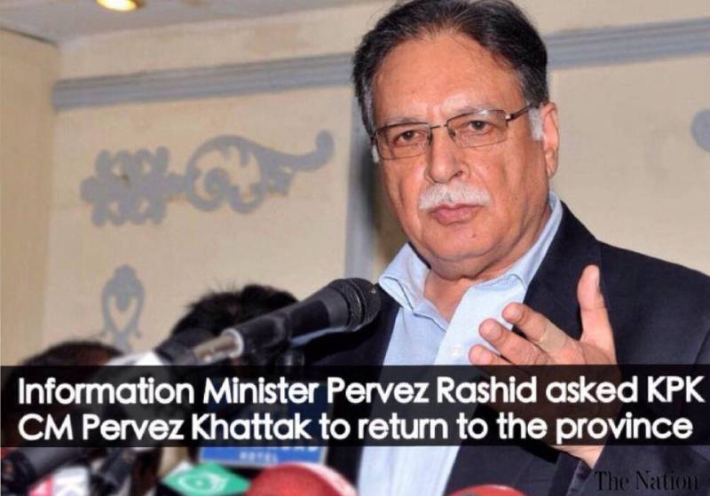 Pervez Khattak must return to the province: Pervaiz Rashid