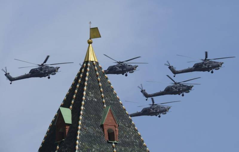 Russia fuels tanks and helicopters on Victory Day