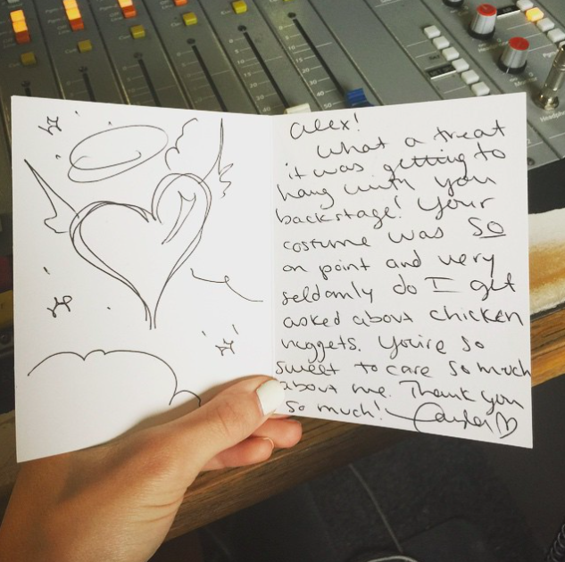 Taylor Swift pens handwritten Thank You notes