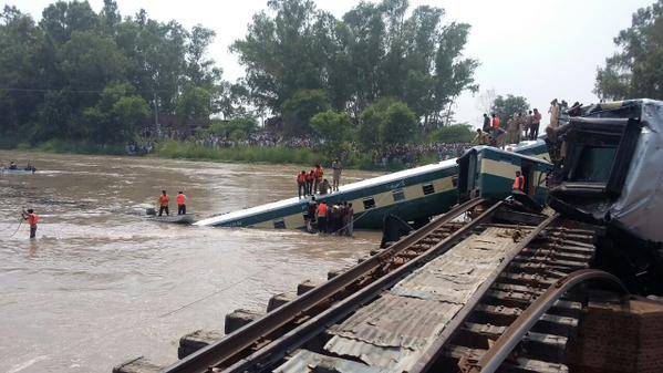 Train carrying military troops fell in canal: ISPR
