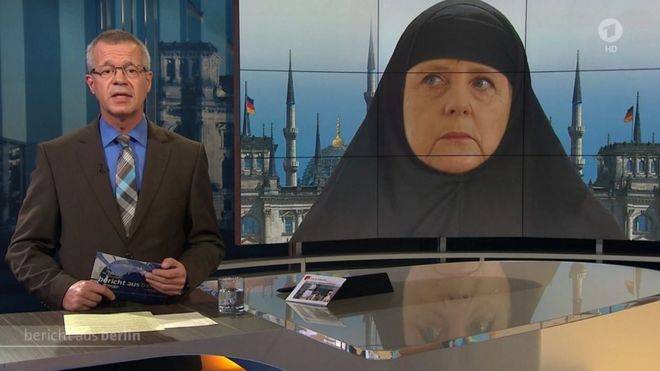 German channel in trouble after showing Merkel in hijab