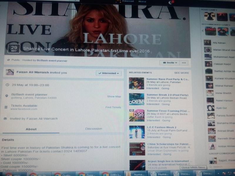 Lahore ‘con artist’ sticks to Shakira’s concert 