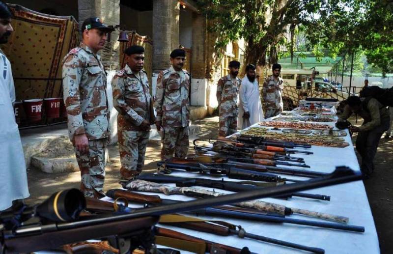 Rangers seize weapons, ammunitions in Karachi 
