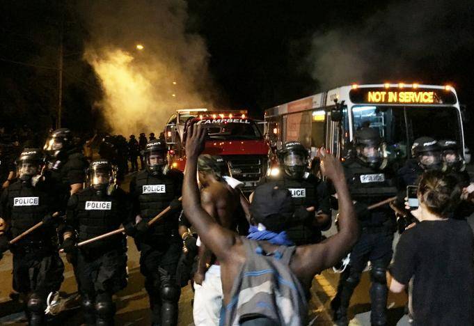 Protest erupts after police kill black man in North Carolina