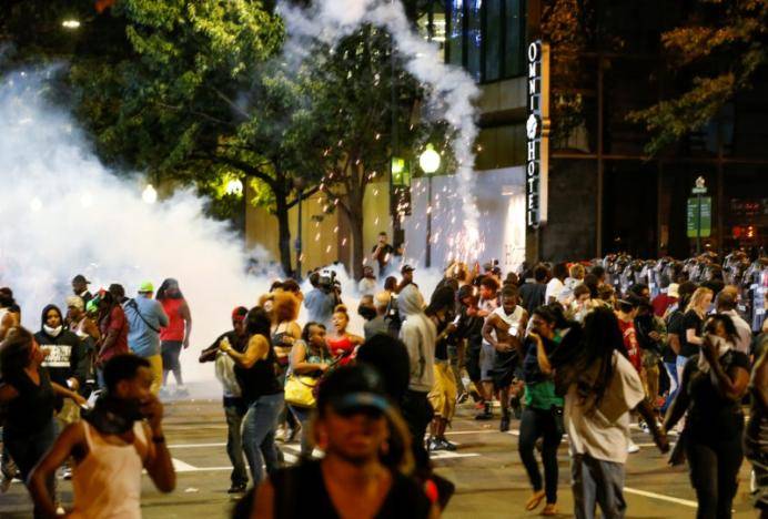Second night of unrest flares in Charlotte, North Carolina
