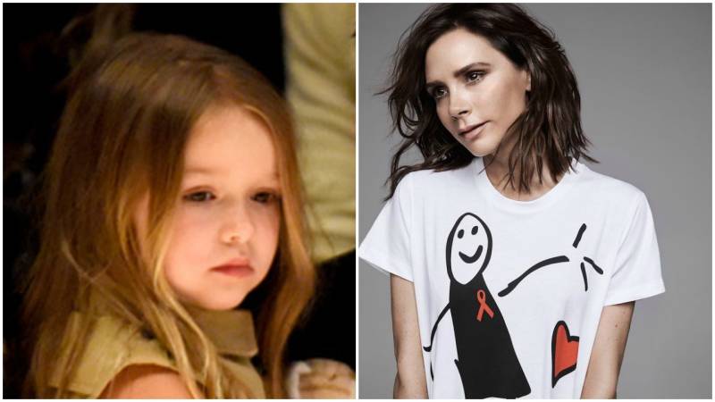Victoria Beckham uses daughter Harper's drawing for world AIDS day T-shirt design