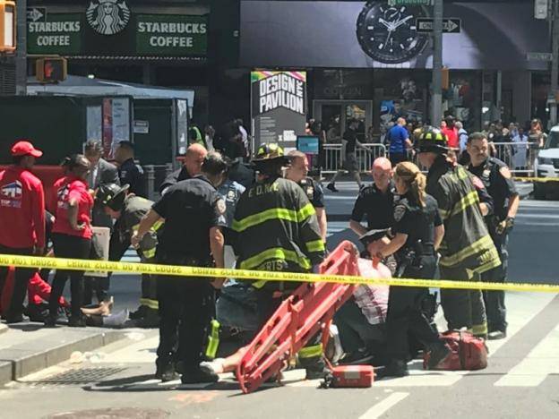 Car rams Times Square pedestrians, kills one, injures others
