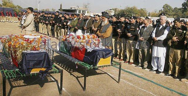 Funeral prayer of 3 policemen offered in Peshawar