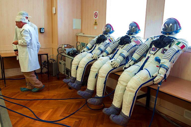 Astronauts training in Russia before blasting off into space