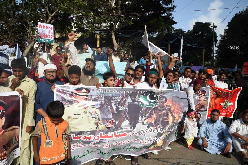 Civil society protests against Rohingya genocide in Myanmar