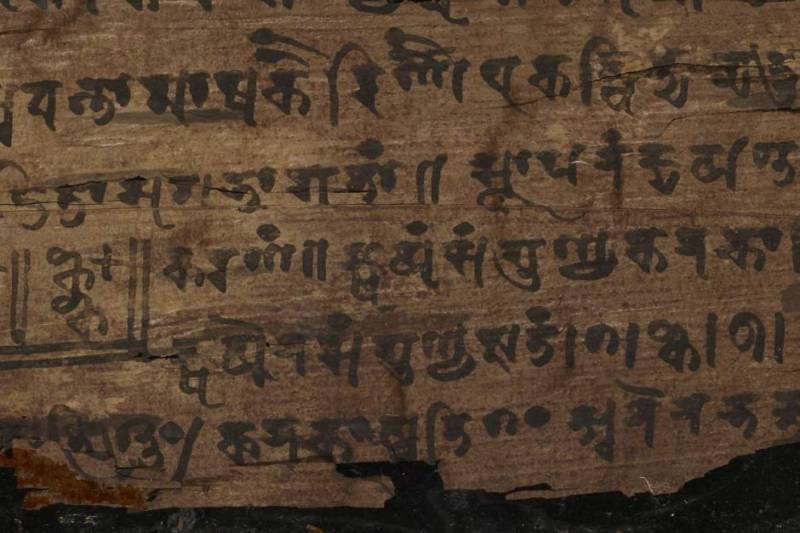 Researchers identify black dot on ancient Indian manuscript as first zero