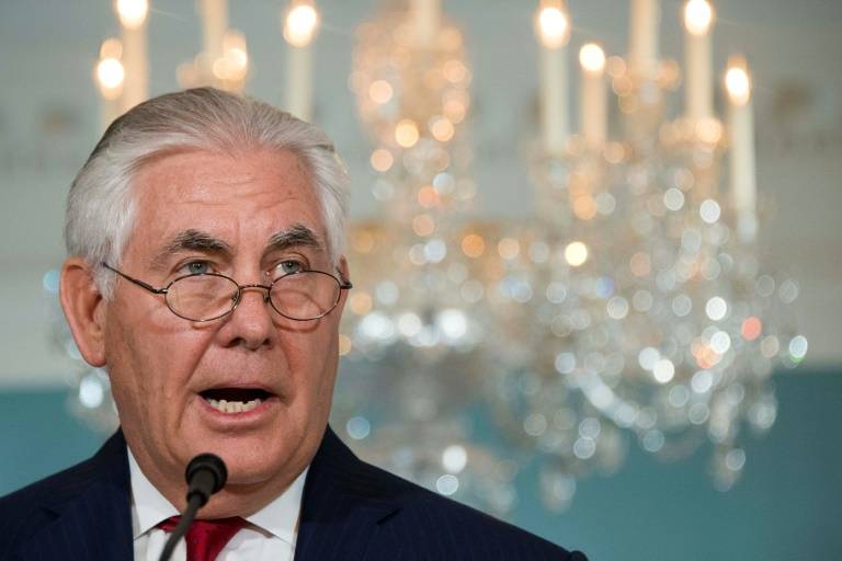 Under fire Tillerson forced to deny rift with Trump