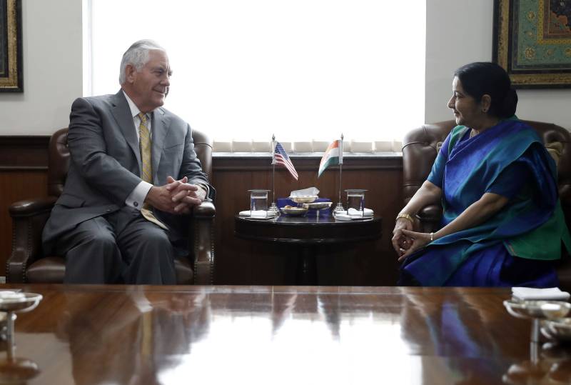 Tillerson starts talks in India dominated by China