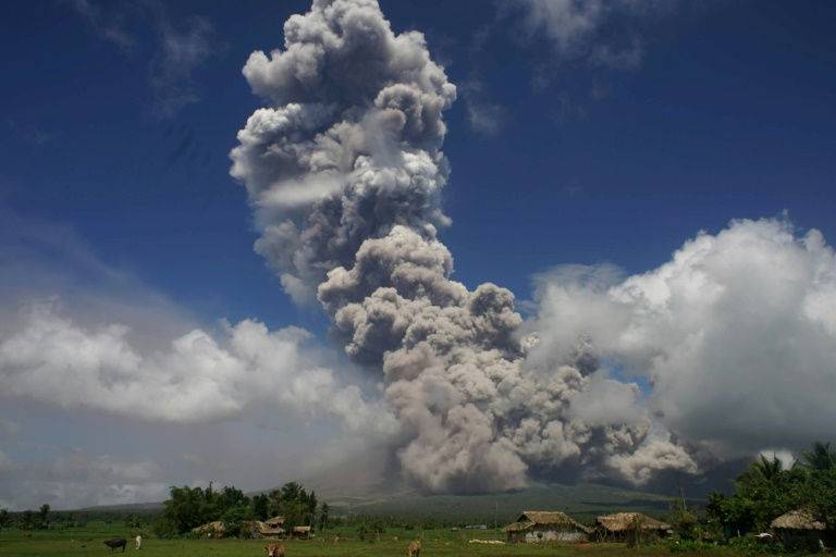 Philippine volcano rains ash, violent eruption feared