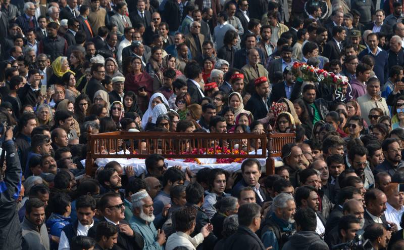 Asma Jahangir's funeral prayers offered at Gaddafi Stadium