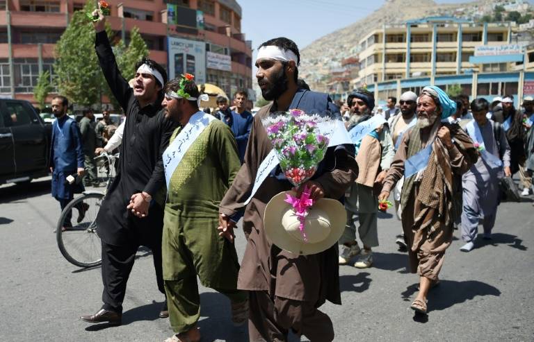 Afghan peace marchers arrive in Kabul as Taliban end ceasefire