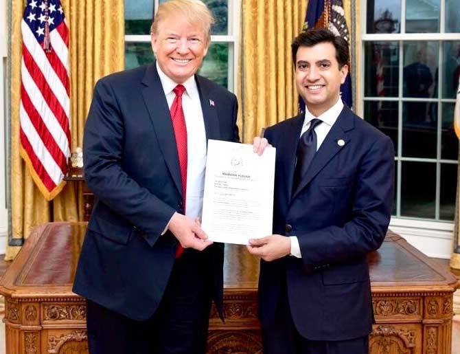 Ali Jahangir presents credentials to President Trump