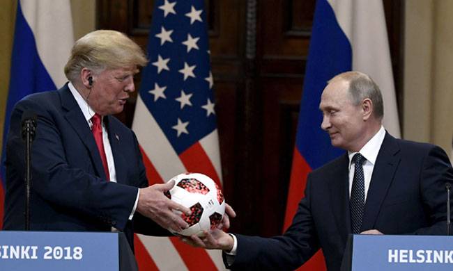 Putin presents Trump World Cup football made in Pakistan