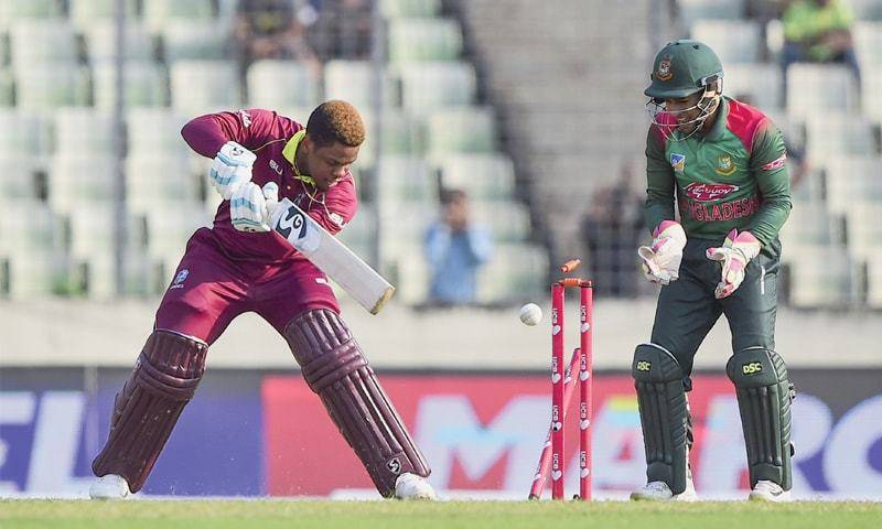 Bangladesh restrict Windies to 195-9 in first ODI