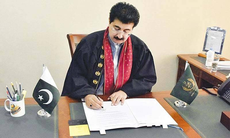 Sanjrani urges world parliaments to play role in countering Indian aggression in IoK