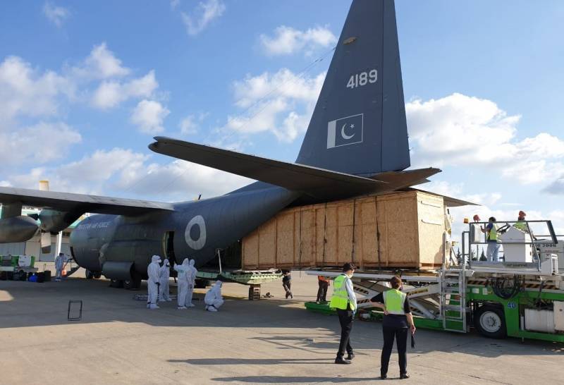 PAF C-130 Aircraft to airlift piper brave spray aircraft from Turkey for locust control in Pakistan 