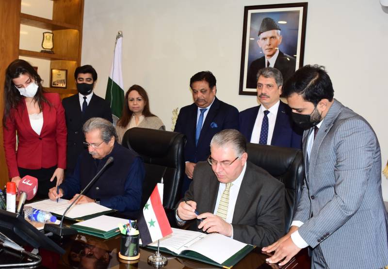 Pakistan, Syria ink agreement to enhance mutual cooperation in diverse fields