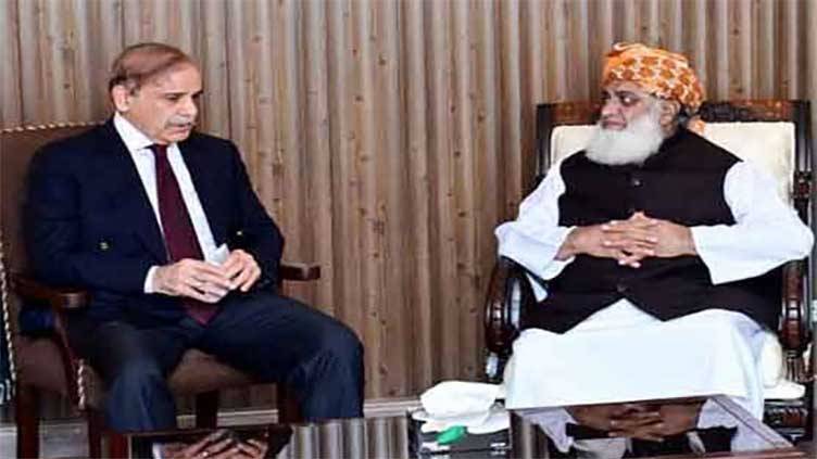 JUI-F chief congratulates PM Shehbaz on recent legislation in meeting at PM House
