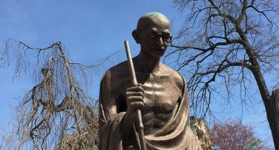 Indian-Americans gather near Gandhi statue in Washington to protest against citizenship law 