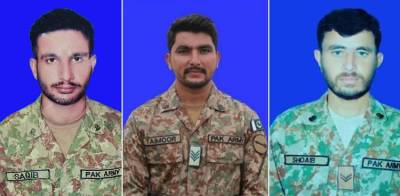 Three soldiers martyred in cross-border attack from Afghanistan