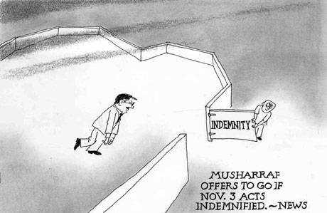 Musharraf Offers to go if Nov.3 Acts Indemnified.News