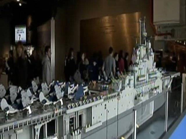 Warship using 250,000 pieces of Lego built