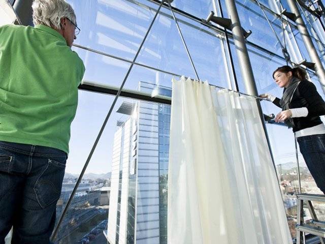 Sound-absorbing curtains developed