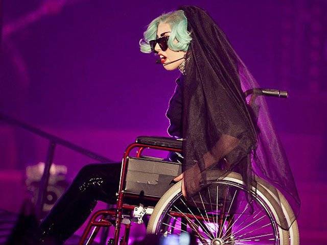 Gaga slammed for using wheelchair
