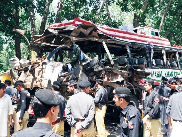 21 dead as govt bus bombed in Peshawar