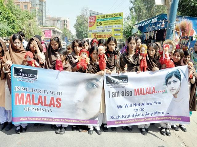 Rallies condemn attack on Malala Yousafzai