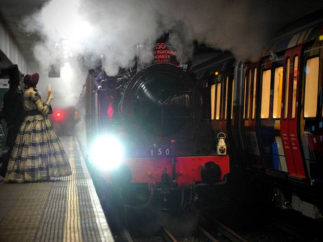Steam train on London underground