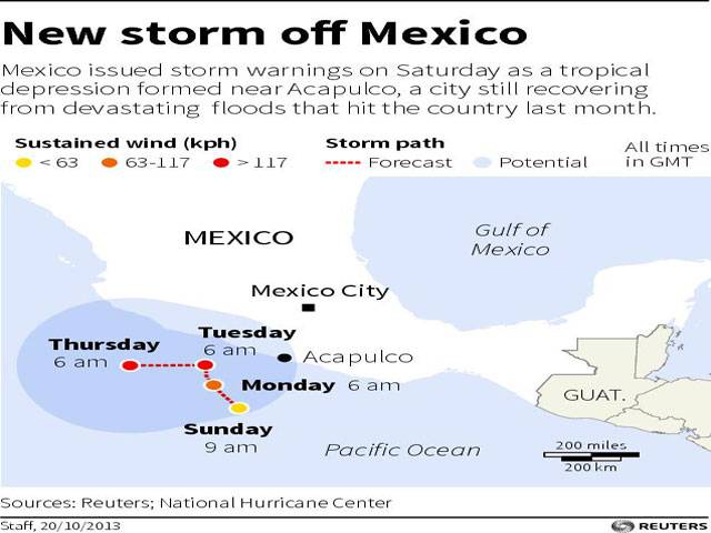 Tropical storm Raymond heads toward Mexico