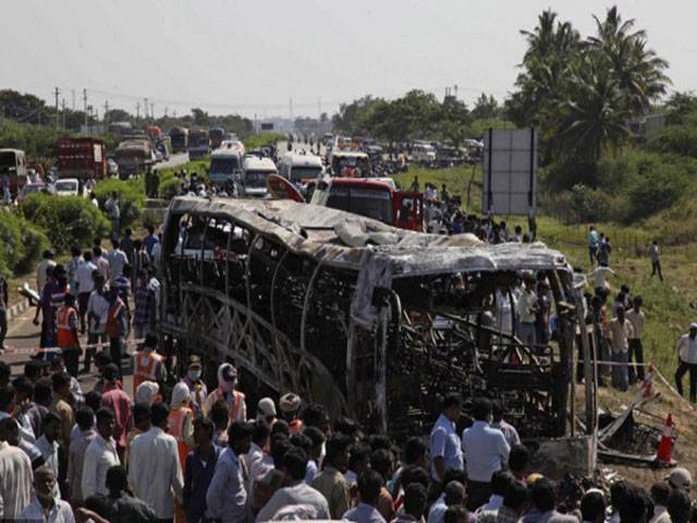 India bus crash inferno kills 45