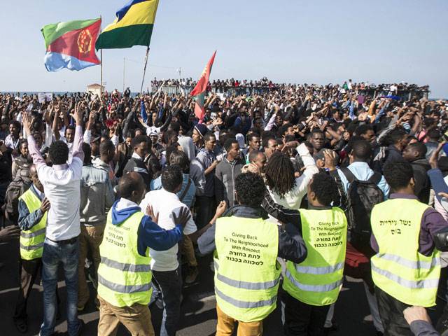 African migrants again protest against Israel