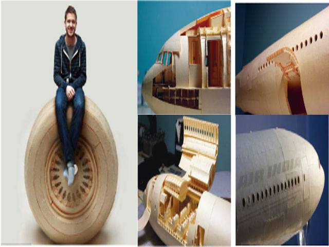 Student builds Boeing 777 using cardboard