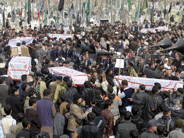 Pakistan Shitte mourners offer Funeral prayers